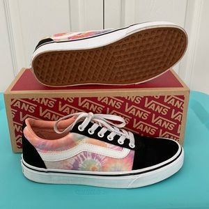 VANS Ward Tie Dye Salmon/White Sz 8.5 Excellent Condition